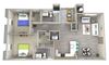 coast b1 Floor Plan coast b1 Floor Plan at Las Positas Apartments, Camarillo, California